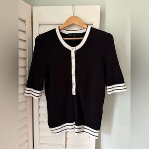 WHBM Elbow-Sleeve Henley Sweater Top